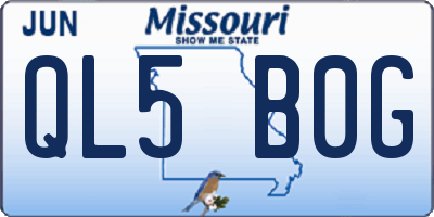 MO license plate QL5B0G
