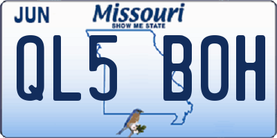 MO license plate QL5B0H