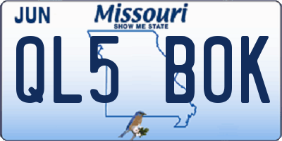 MO license plate QL5B0K