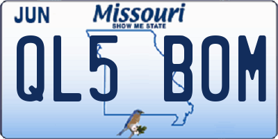 MO license plate QL5B0M