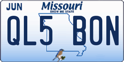 MO license plate QL5B0N