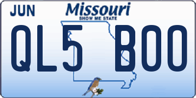 MO license plate QL5B0O