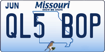 MO license plate QL5B0P