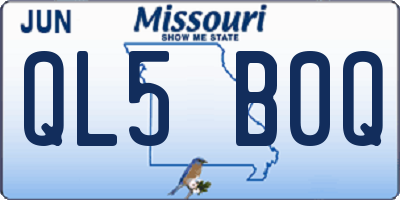 MO license plate QL5B0Q
