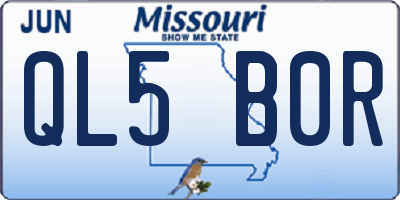MO license plate QL5B0R