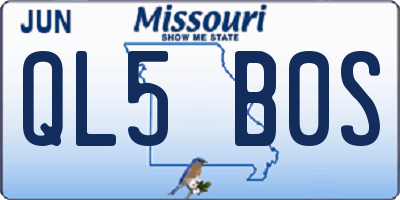 MO license plate QL5B0S