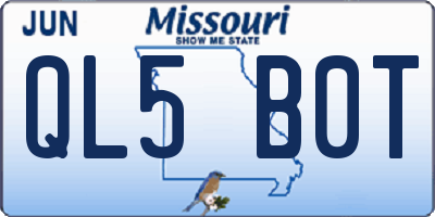 MO license plate QL5B0T