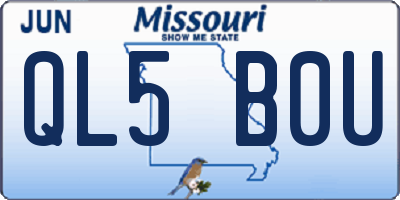 MO license plate QL5B0U