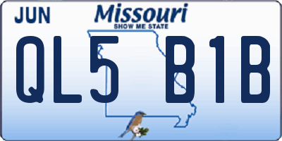 MO license plate QL5B1B