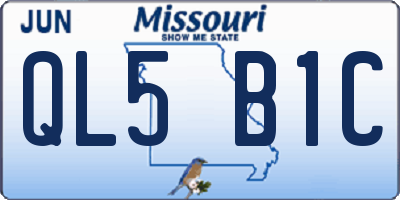 MO license plate QL5B1C