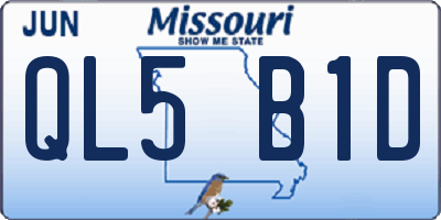 MO license plate QL5B1D