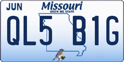 MO license plate QL5B1G