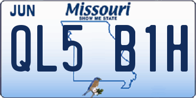 MO license plate QL5B1H