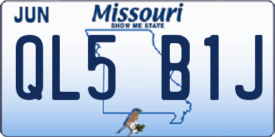 MO license plate QL5B1J