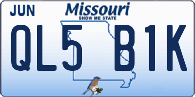 MO license plate QL5B1K