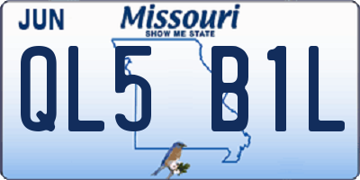 MO license plate QL5B1L