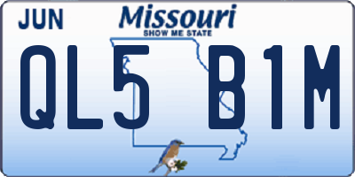 MO license plate QL5B1M