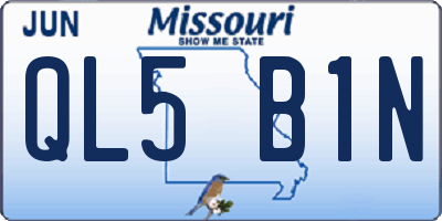 MO license plate QL5B1N