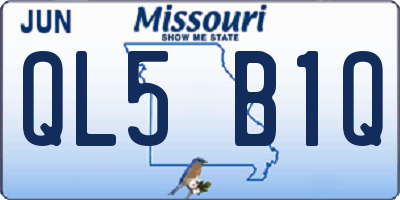 MO license plate QL5B1Q
