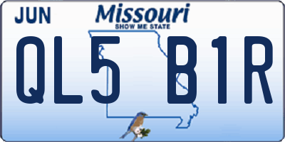 MO license plate QL5B1R