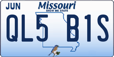MO license plate QL5B1S