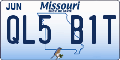 MO license plate QL5B1T