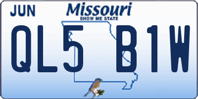 MO license plate QL5B1W