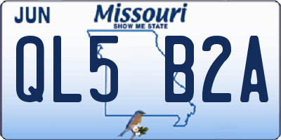 MO license plate QL5B2A