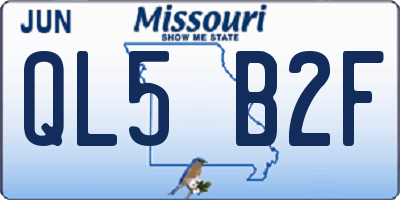 MO license plate QL5B2F