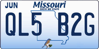 MO license plate QL5B2G