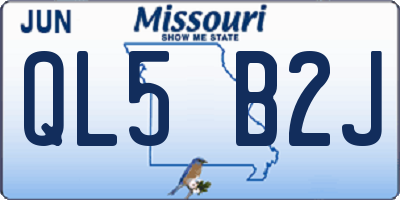 MO license plate QL5B2J