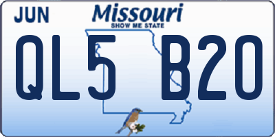 MO license plate QL5B2O