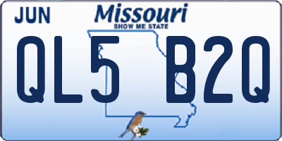 MO license plate QL5B2Q