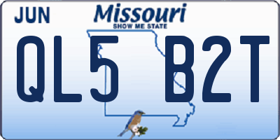 MO license plate QL5B2T