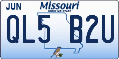 MO license plate QL5B2U