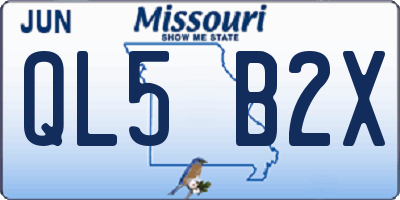 MO license plate QL5B2X