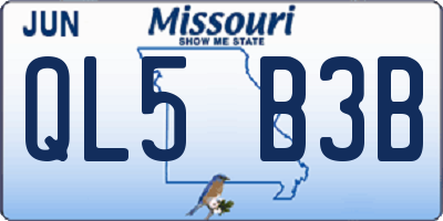 MO license plate QL5B3B