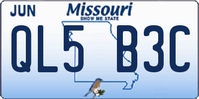MO license plate QL5B3C
