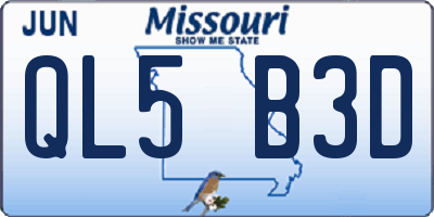 MO license plate QL5B3D