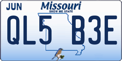 MO license plate QL5B3E