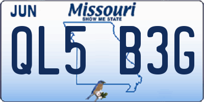 MO license plate QL5B3G