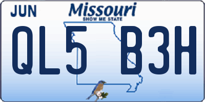 MO license plate QL5B3H
