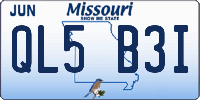 MO license plate QL5B3I