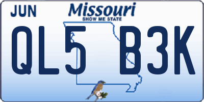 MO license plate QL5B3K