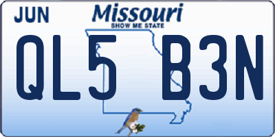 MO license plate QL5B3N