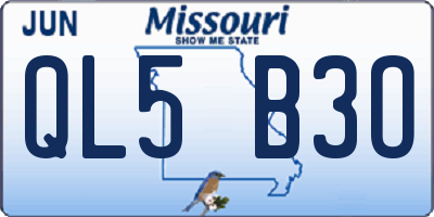 MO license plate QL5B3O