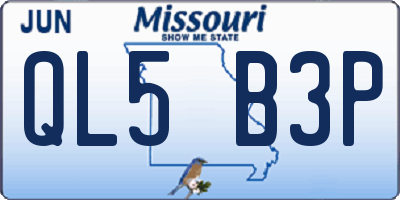 MO license plate QL5B3P