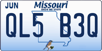 MO license plate QL5B3Q