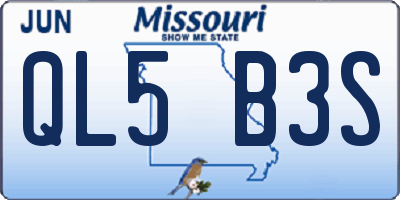 MO license plate QL5B3S