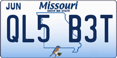 MO license plate QL5B3T